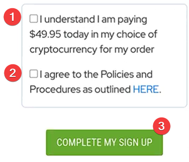 Livegood - Regisztrációs feltételek elfogadása.