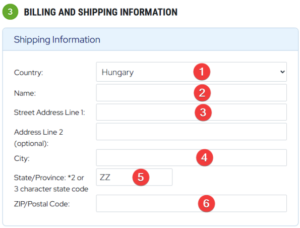 LiveGood - számlázási és szállítási adatok megadása